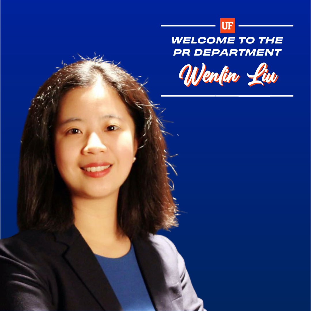 We're excited to announce Dr. Wenlin Liu will be joining us in the fall as an associate professor! Her research focuses on multiethnic community building, organization-public relationships and social media-mediated disaster communication. Please join us in welcoming Dr. Liu! 🐊