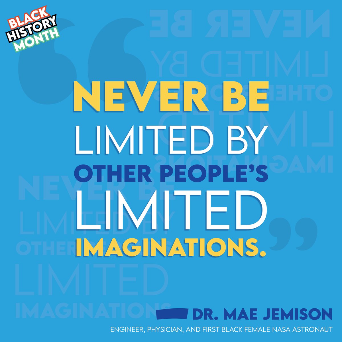 🧸 PLAY is a wonderful way to encourage the "think outside the box" mentality! 💪

🎉 Get Creative! Get Messy! And "Never be limited by other people's limited imaginations." -Dr. Mae Jemison. #Blackhistorymonth #firstblackfemaleastronaut