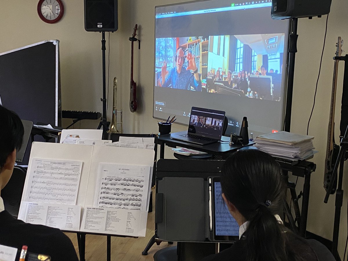 Our Sr Band had a chance to connect virtually with composer Jonathan Dagenais from Montreal. The band is performing his piece Symbiopholie at the Capital Region MusicFest in two weeks. <a href="/ashburycollege/">Ashbury College</a> #music #composer