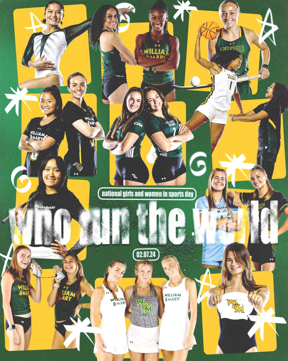 TribeAthletics's tweet photo. happy national girls and women in sports day! today we celebrate our incredible game-changers who have helped shape w&amp;m athletics past and present. 

can't wait to see what y'all do next. 

#GoTribe | #NGWSD https://t.co/7AXwrMhlFo