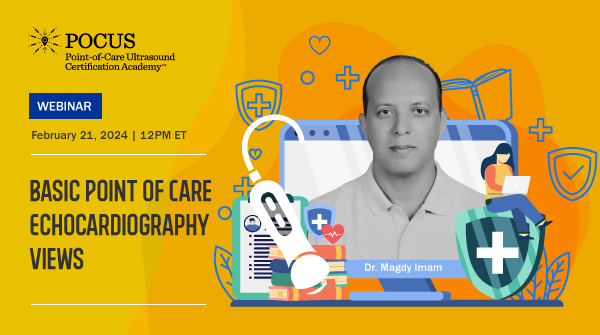 February is #AmericanHeartMonth. What better time to watch a point-of-care ultrasound (#POCUS) demonstration of the 5 major views of the heart? Join our free webinar hosted by Dr. Magdy Imam on February 21 at 12:00pm ET. Sign up now: bit.ly/3St6GXT