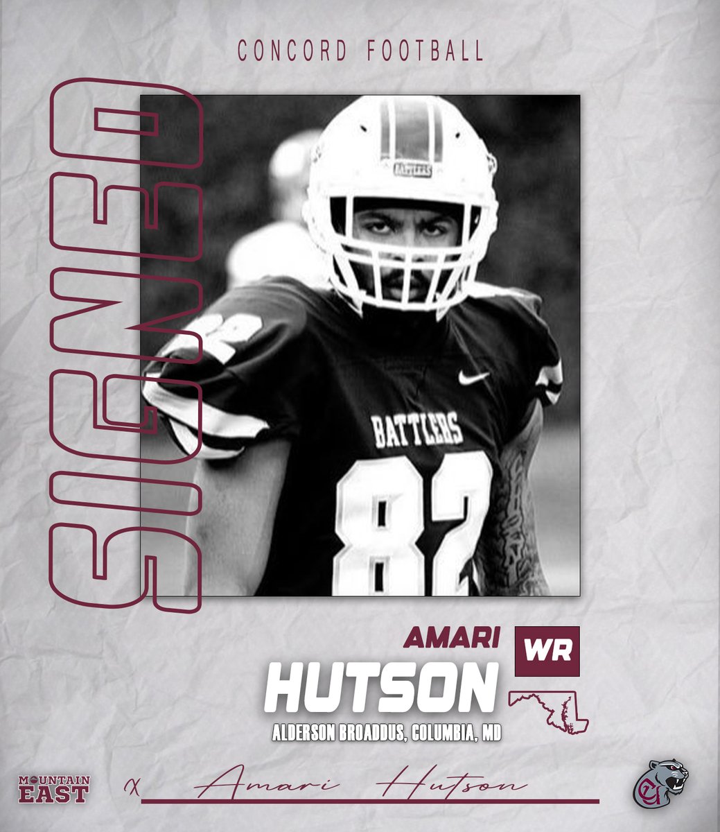 .<a href="/ConcordFootball/">Concord University Football</a> Signee: Amari Hutson (Columbia, Md., WR, Alderson Broaddus)