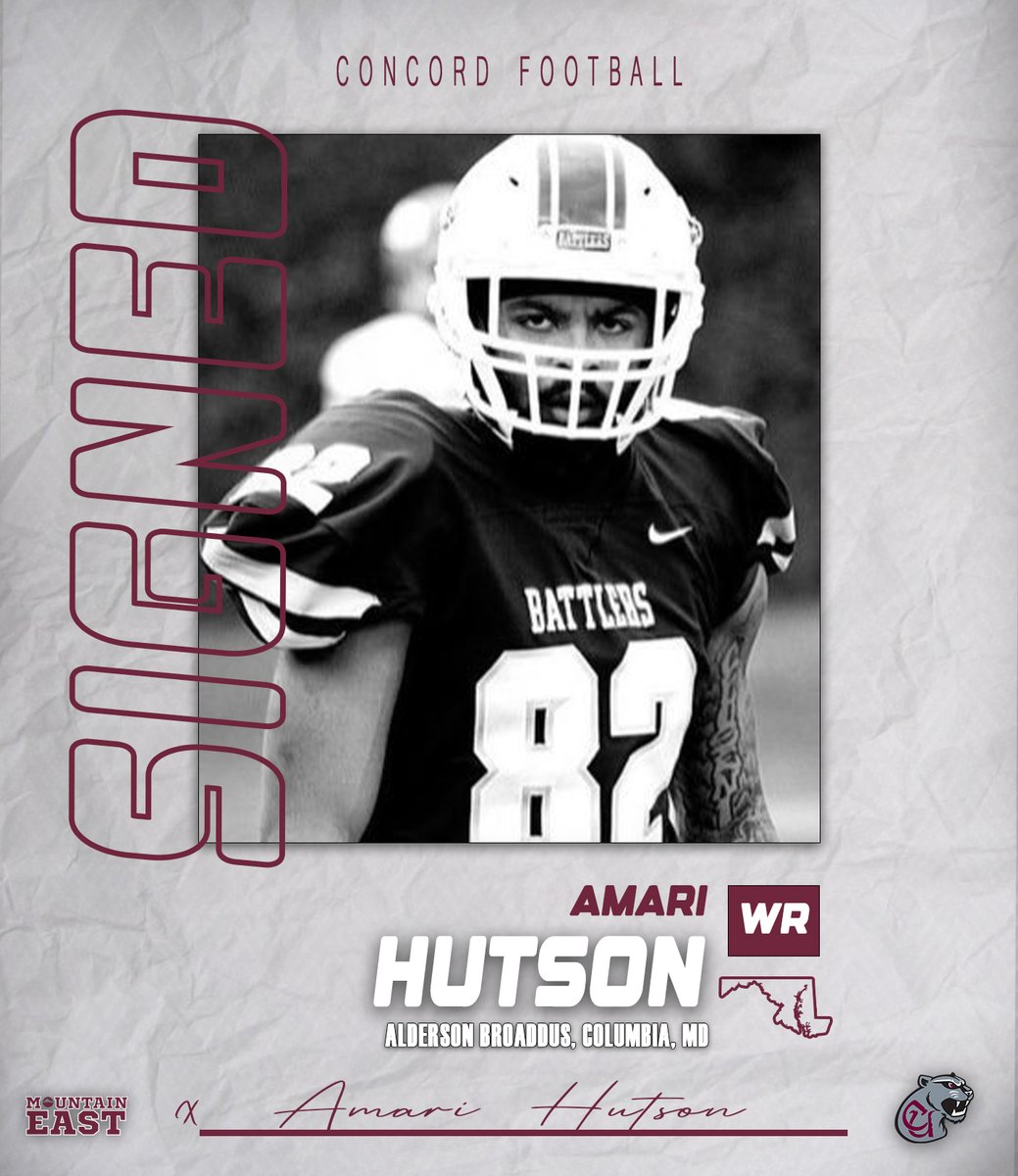 .@ConcordFootball Signee: Amari Hutson (Columbia, Md., WR, Alderson Broaddus)