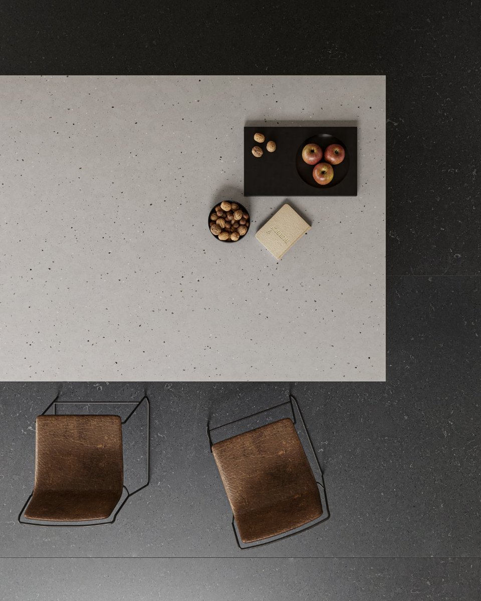 Did you know that one of the main colors in the urban style palette is grey in its different shades? From the Urban Crush series, the grey tone of Concrete Pulse is perfect for eclectic interiors, adding a vibrant contrasting effect: cosentino.com/en/silestone/u… #SilestoneUrbanCrush