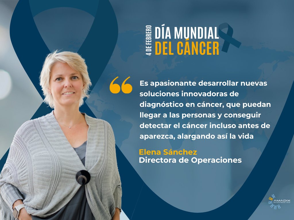 AmadixDx's tweet photo. #WorldCancerDay Elena Sanchez Viñes , nuestra Directora de Operaciones, se encarga de asegurar que soluciones innovadoras como #PreveCol lleguen a las personas que las necesitan, marcando la diferencia en la lucha contra esta enfermedad. 💪🎗️
#VoicesThatExtendPeoplesLives 💙 https://t.co/Y4Dtv2GuW8