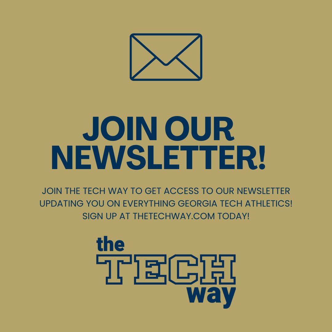 Tech Fans!! Make sure to get all of the latest @gtathletics news and notes by signing up for our newsletter! Sign up by becoming a member of The Tech Way today! Link in our bio. Go Jackets! 🐝✉️