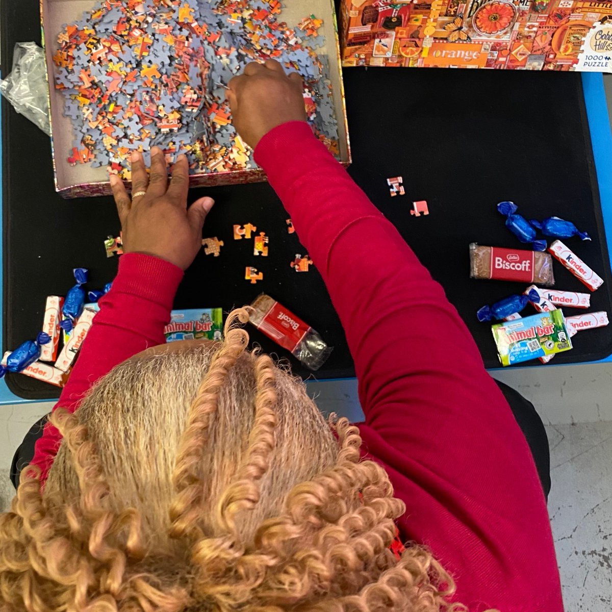 The team vibes in the new puzzle area are absolutely delightful! 🧩✨ 

#TeamFun #PuzzleTime #OfficeJoy #WorkplaceWellness #Wellbeing #TimeOut #MentalHealth #SelfCare #SelfRegard #MentalHealthCharity #YouthSupport #MCRYouth