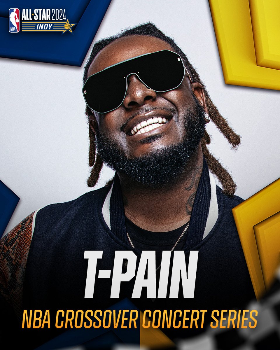 T-Pain will tip off the #NBACrossover Concert Series Friday, 2/16 in Indy as #NBAAllStar weekend gets underway!