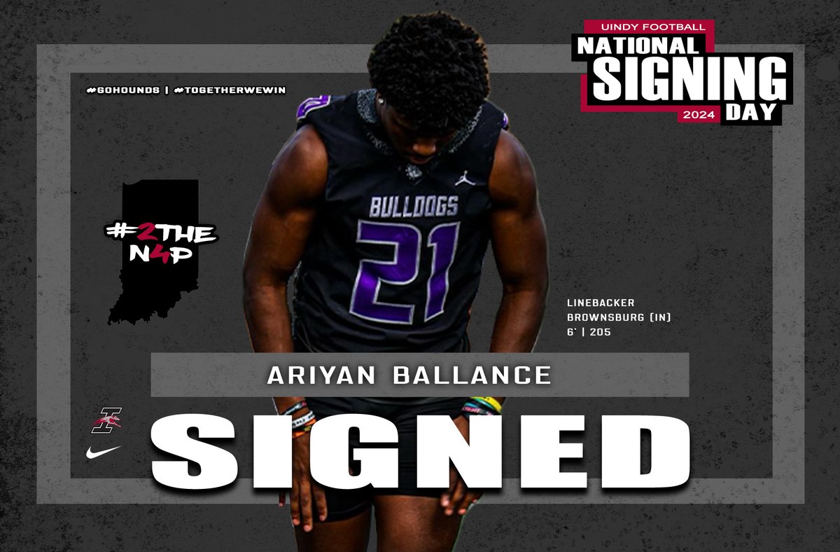 UIndyFB's tweet photo. Welcome 2⃣THEN4⃣P ‼️

👤 @aballance_5k
🏈 Linebacker
🎞️ https://t.co/6OtonwG5s6

Officially a Hound! ✍️

#GoHounds | #TogetherWeWin https://t.co/ddERVcWzHL