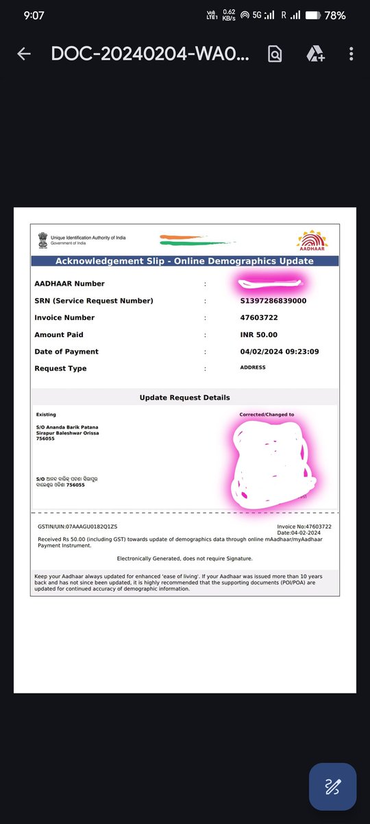 ITS_MRABHISHEK_'s tweet image. Hey @UIDAI applied for an address update in my Aadhar but it got rejected citing a data process error. 🤔 Can you shed light on the reason behind this issue? Seems like others are facing the same. Also, why the charges for data rejection @GoI_MeitY #AadharUpdate #UIDAI #DataError