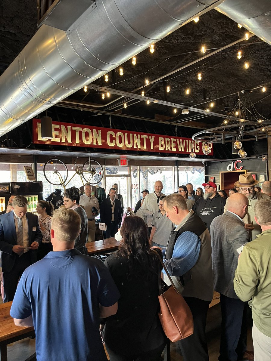 Doing what I do. Business networking this morning at the Denton Chamber of Commerce Wake-up Wednesday at Denton County Brewing Company.