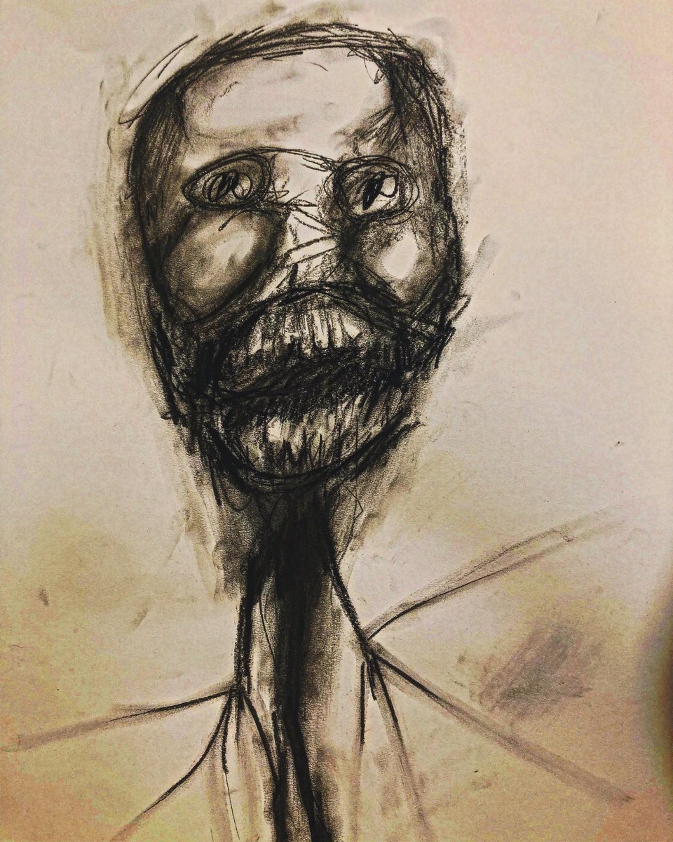 HorrorArt's tweet photo. Charcoal drawing I did at school 🦒🦒 https://t.co/UpyCzd7ywQ