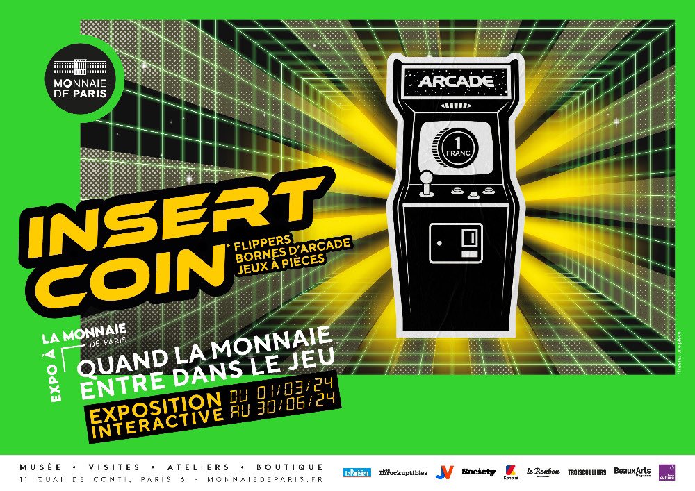 Venez découvrir l'expo Insert Coin sur l'histoire des machines de jeu à pièces du 01/03-30/06 à la <a href="/MonnaieDeParis/">Monnaie de Paris</a>
L'asso exposera pas moins de 7 bornes d'arcade dont une Computer Space ‼️🤯
Il y aura aussi des baby-foots, flippers et jeux électromécaniques
1/2