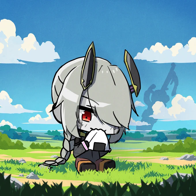 ポテさんと一緒に描いた!背景ポテさん キャラ僕ナギリ! 