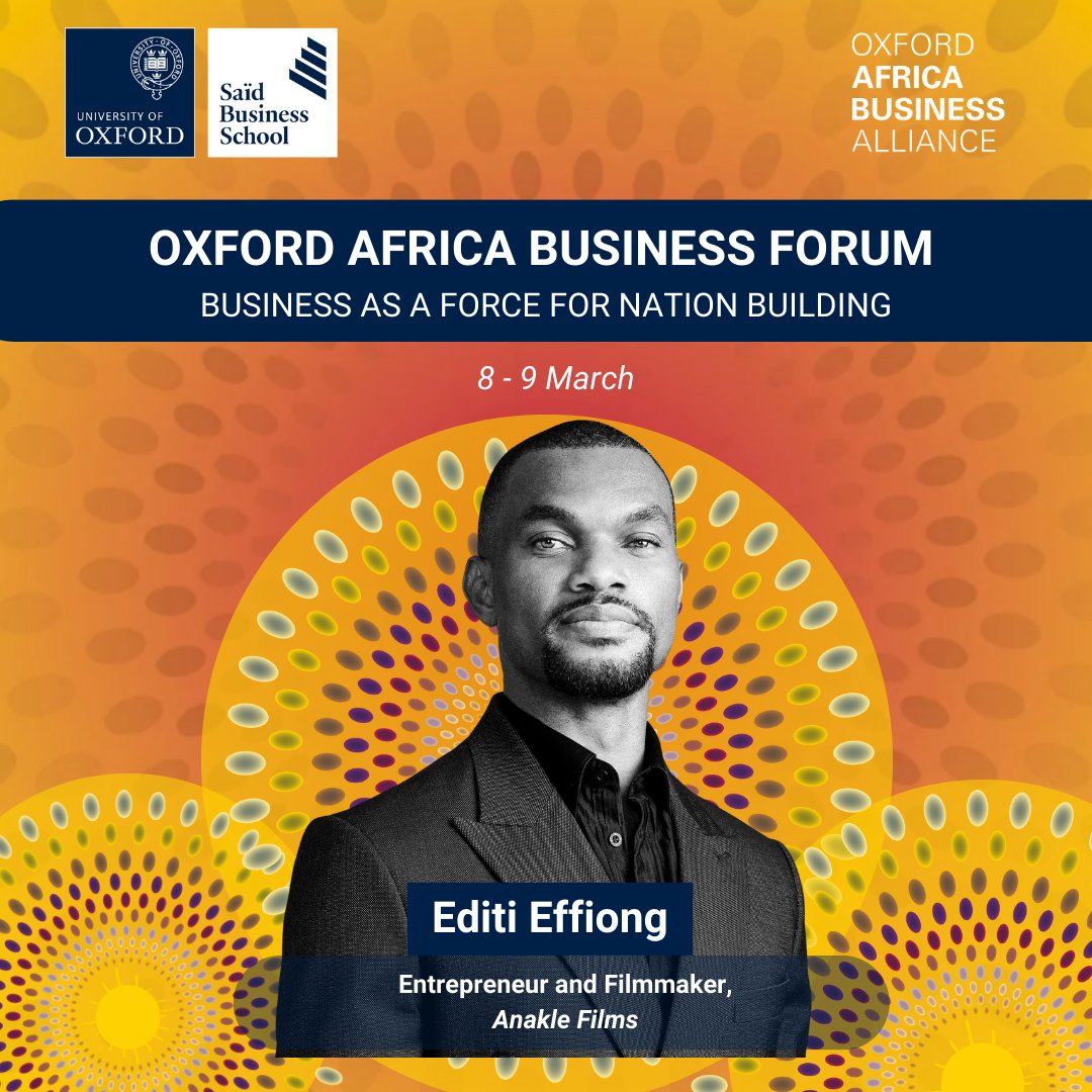 OxfordABA's tweet photo. @EditiEffiong is a Nigerian writer, director, producer, and founder of @anaklefilms
He is known for Up North (2018), Fishbone (2020), Day of Destiny (2021), and The Black Book (2023), the first Nollywood-produced film to rank number one on Netflix worldwide.
#OABF @OxfordSBS https://t.co/c3B3bksgiv