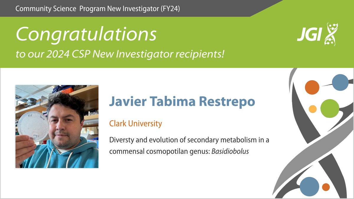 jgi's tweet photo. Amphibians have microfungi in their GI tracts with genes that allow them to capture metal ions from the environment. @tabima of @ClarkUniversity aims to understand the evolution and applied functionality of this complex metabolism in these understudied fungi. https://t.co/JLrJYcfrEP