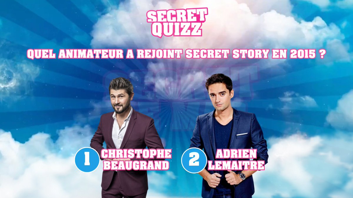 LeMagSecret's tweet photo. #SecretQuizz : Quel animateur a rejoint #SecretStory en 2015 ?

Réponse 1 : @Tof_Beaugrand 
Réponse 2 : @a_lemaitre 

Ecrivez votre réponse en commentaire 👁️ https://t.co/gimQggKOPK