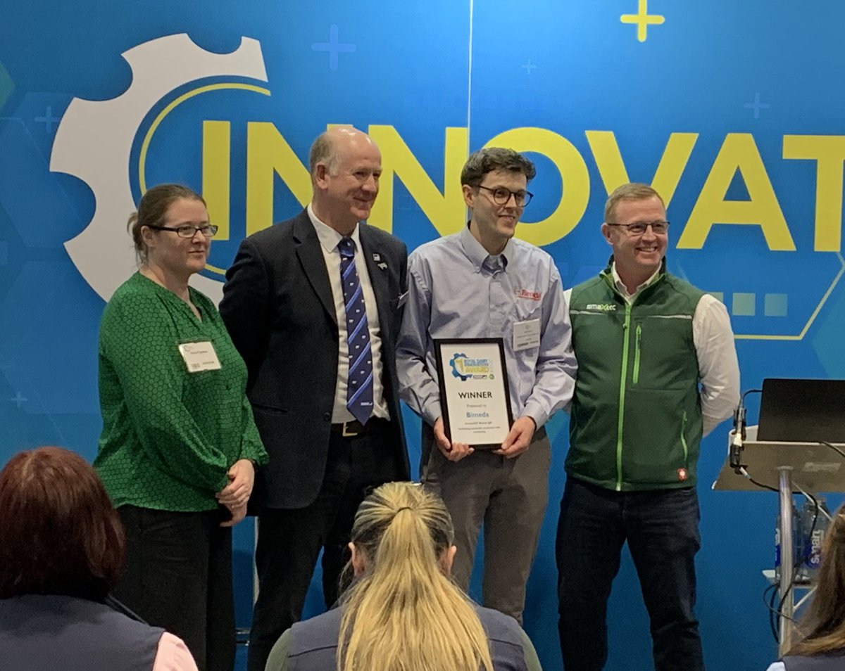 The winner of the Royal Innovation Award <a href="/Dairy_TechUK/">Dairy-Tech</a> is Bimeda, bring a fantastic colostrum and calf immunity product to market, supported by <a href="/SynergyFarmVets/">Synergy Farm Health</a> &amp; Buitalaar
Great support from @AgriTechCentres and <a href="/smaXtec/">smaXtec</a>
