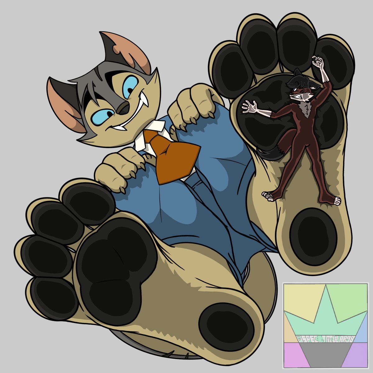 mfolfsA_D's tweet image. Maggs, being himself, asked to be stepped on. Rocky, without a second thought (or even one) was happy to indulge him.

He’ll be fine under there, right?

art is @Spec_tacular98