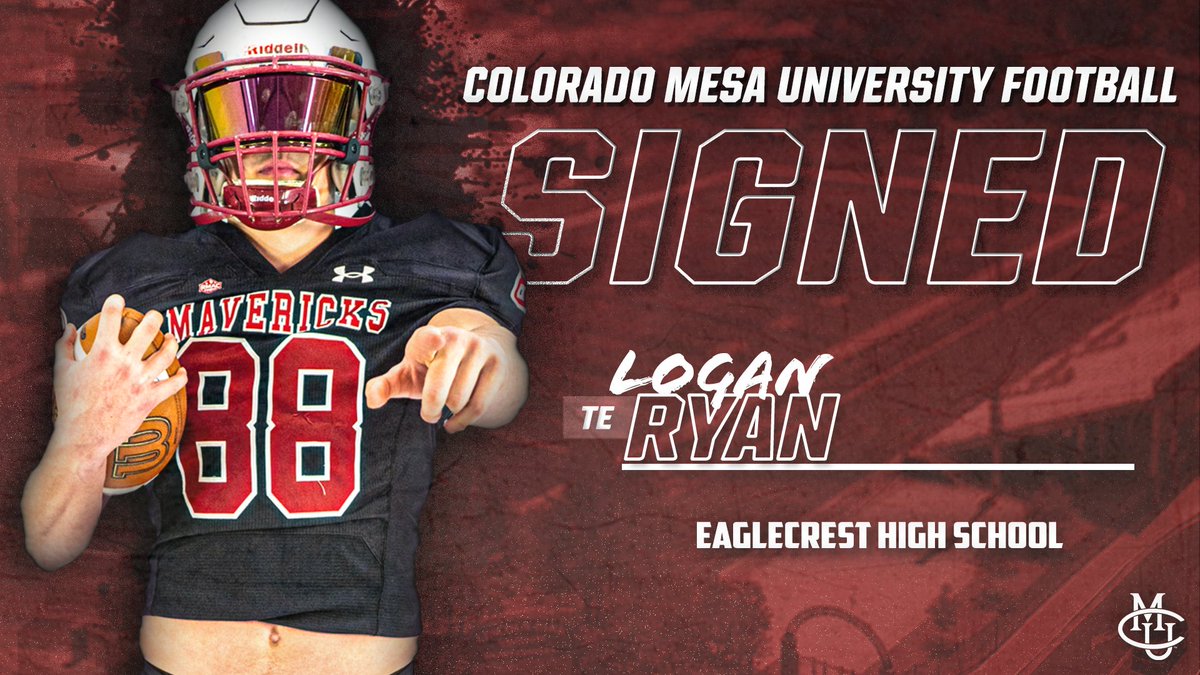 Colorado Mesa Football (@cmumavsfootball) on Twitter photo 𝐖𝐞𝐥𝐜𝐨𝐦𝐞 <a href="/LoganRyan1824/">Logan Ryan</a> 𝐭𝐨 𝐭𝐡𝐞 #MavNation
✍️ Logan Ryan
🏈 Tight End
🔄 Eaglecrest High School
📍 Aurora, Colorado
#NSD24 x #MavUp x #RumbleMavs 𝐖𝐞𝐥𝐜𝐨𝐦𝐞 <a href="/LoganRyan1824/">Logan Ryan</a> 𝐭𝐨 𝐭𝐡𝐞 #MavNation
✍️ Logan Ryan
🏈 Tight End
🔄 Eaglecrest High School
📍 Aurora, Colorado
#NSD24 x #MavUp x #RumbleMavs