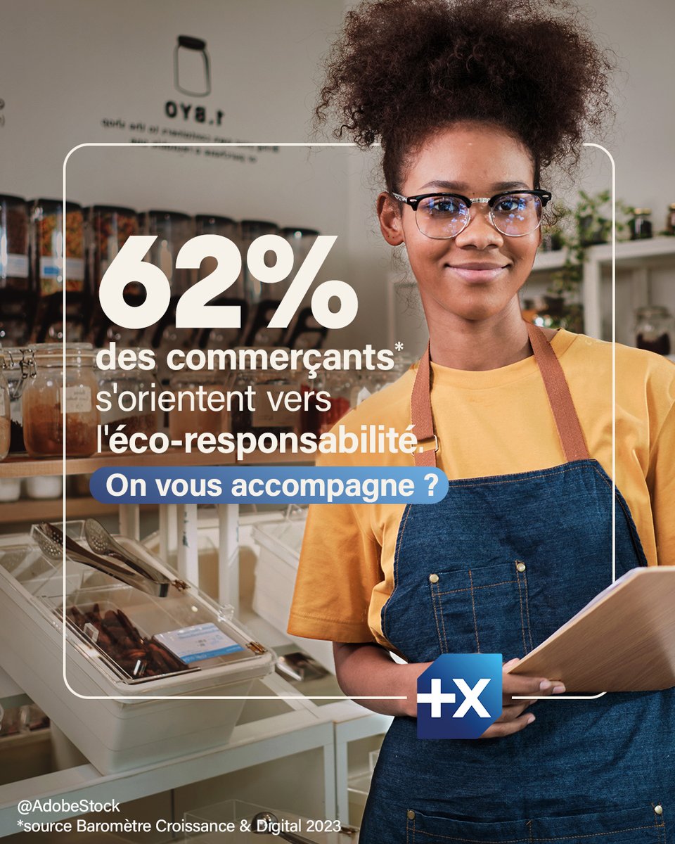 62% des commerçants s'orientent vers l'éco-responsabilité selon le Baromètre Croissance & Digital 2023 de l'Acsel.🌱 Découvrez comment nous pouvons vous accompagner 📷 fcld.ly/nmnmulv #LaReussiteEstEnVous #PUB