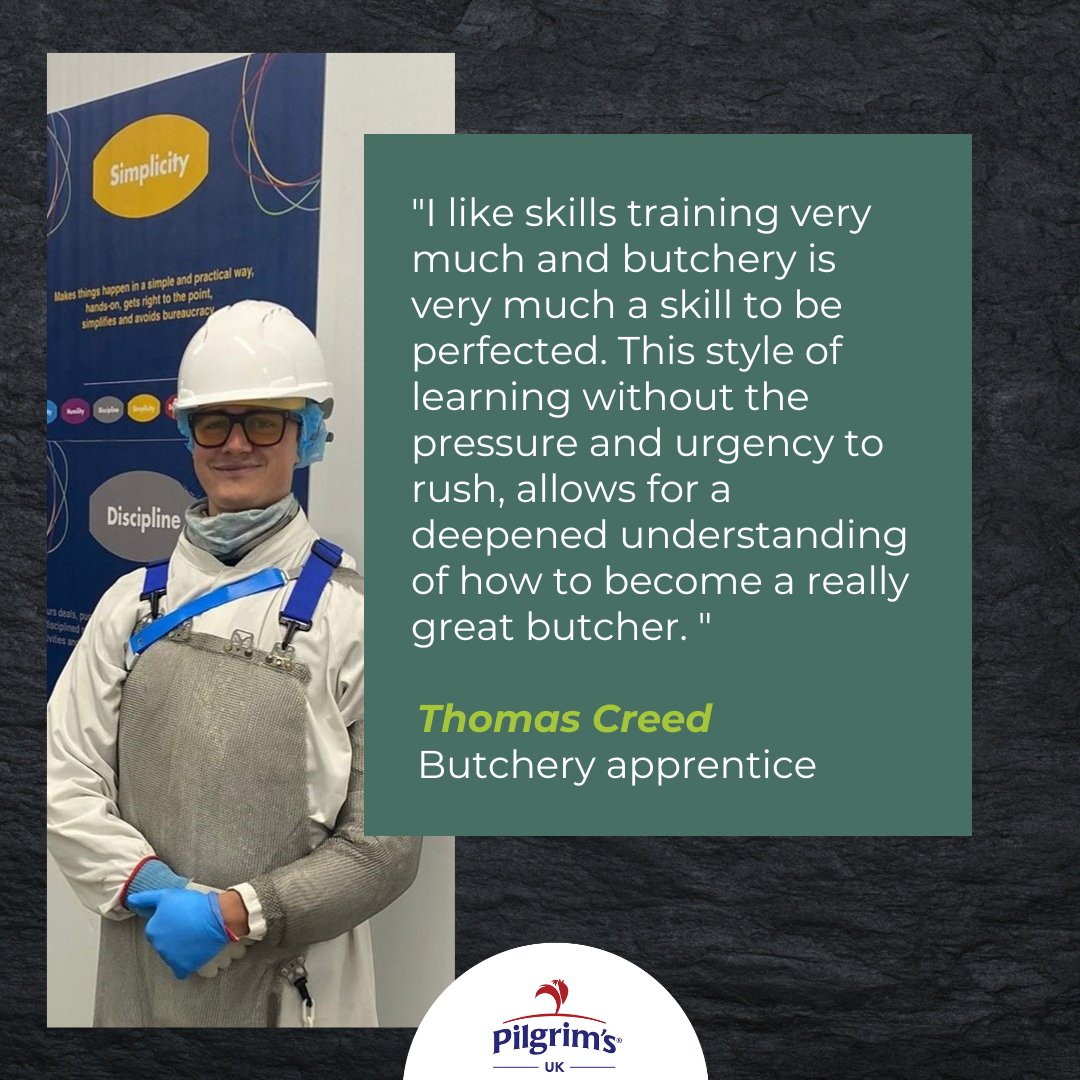 Meat Thomas, one of our butchery apprentices here at Pilgrim’s UK 🍖

It’s great to hear how the practical skills-based training our apprenticeship scheme offers has benefitted him.

#NationalApprenticeshipWeek