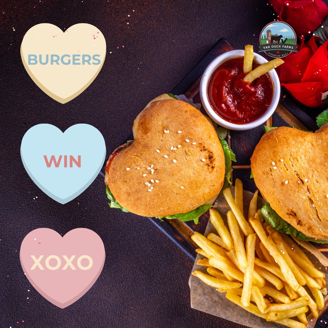 Valentine's Day is just a week away! Nothing says I Love You like a great, juicy and flavorful burger. There's still time to order! #premiumbeef #cornfed #vanoschfarm #buylocal #valentinesday #loveofburgders