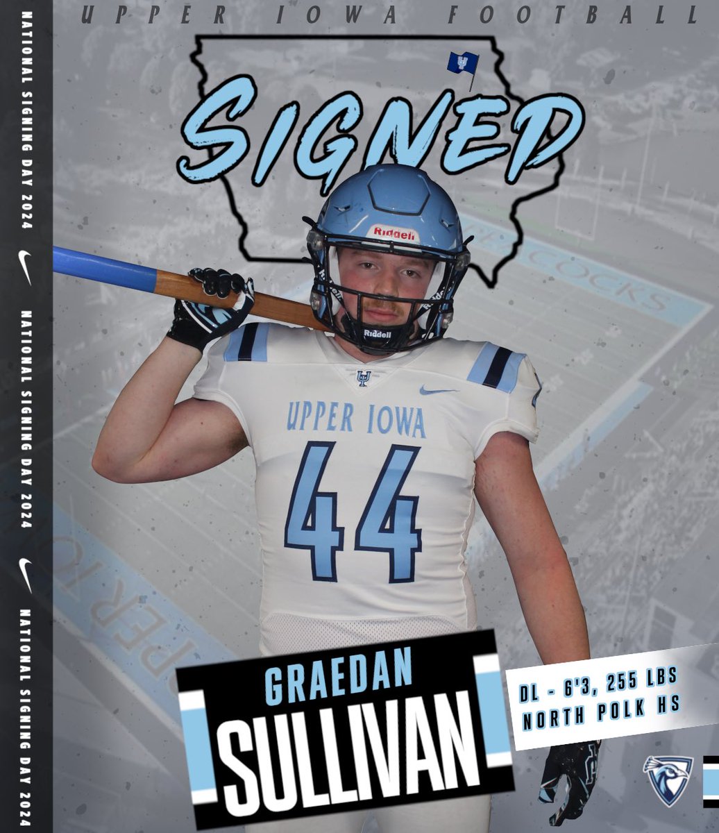 Upper Iowa Football (@upper_iowa_fb) on Twitter photo 𝐒𝐢𝐠𝐧𝐞𝐝 ✍️
𝐏𝐞𝐚𝐜𝐨𝐜𝐤 𝐍𝐚𝐭𝐢𝐨𝐧, please welcome <a href="/gfunkystuff/">Graedan sullivan</a> ‼️
Graedan Sullivan | Defensive Line | North Polk HS (IA) 🏈
✶ ✶ Iowa's DII Football Team ✶ ✶
#UIU_XXIV | #SLEDGE 𝐒𝐢𝐠𝐧𝐞𝐝 ✍️
𝐏𝐞𝐚𝐜𝐨𝐜𝐤 𝐍𝐚𝐭𝐢𝐨𝐧, please welcome <a href="/gfunkystuff/">Graedan sullivan</a> ‼️
Graedan Sullivan | Defensive Line | North Polk HS (IA) 🏈
✶ ✶ Iowa's DII Football Team ✶ ✶
#UIU_XXIV | #SLEDGE