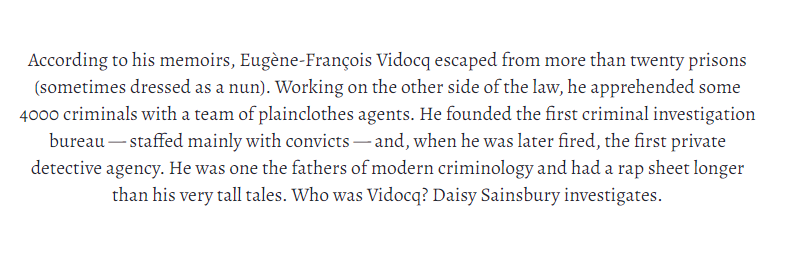Eugène-François Vidocq and the Birth of the Detective publicdomainreview.org/essay/eugene-f… by <a href="/daisysainsbury/">Daisy Sainsbury</a>