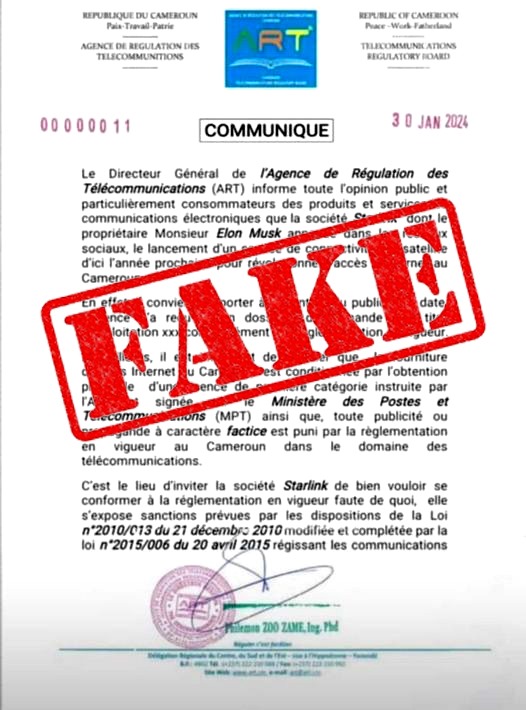 📷📷 📷 FAKE 📷 📷📷 Our authentic press releases are only on art.cm and the ”ART Cameroun” pages on Facebook, Instagram and X Nos communiqués authentiques sont uniquement sur art.cm et les pages « ART Cameroun » sur Facebook, Instagram et X