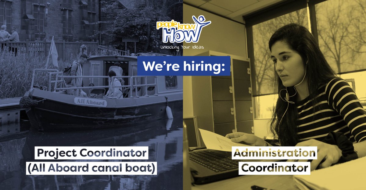 We've got 2 new staff #vacancies at People Know How. 🧑‍💻 Administration Coordinator Support the organisation through key administrative tasks ⚓️ Project Coordinator (All Aboard canal boat) Coordinate the All Aboard canal boat and project Apply now: peopleknowhow.org/work-with-us