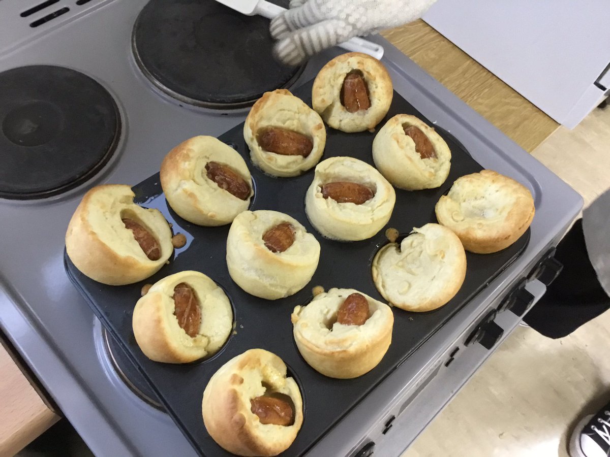 LeysFarm's tweet photo. This week, cooking club made mini toad in the holes! #LFJS #LFJScooking #HealthyEating https://t.co/1bQ8YsEbs5