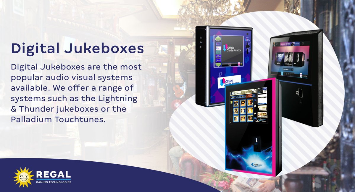 RegalAmusements's tweet image. 🎶🎉 Get the party started at your venue with Regal Gaming's Digital Jukeboxes! 🎵💃 Enjoy an expansive selection of music and interactive features. Check them out now: regalgaming.co.uk/audio-visual 🎉🔊 #DigitalJukebox #AudioVisual #Regal #Tech