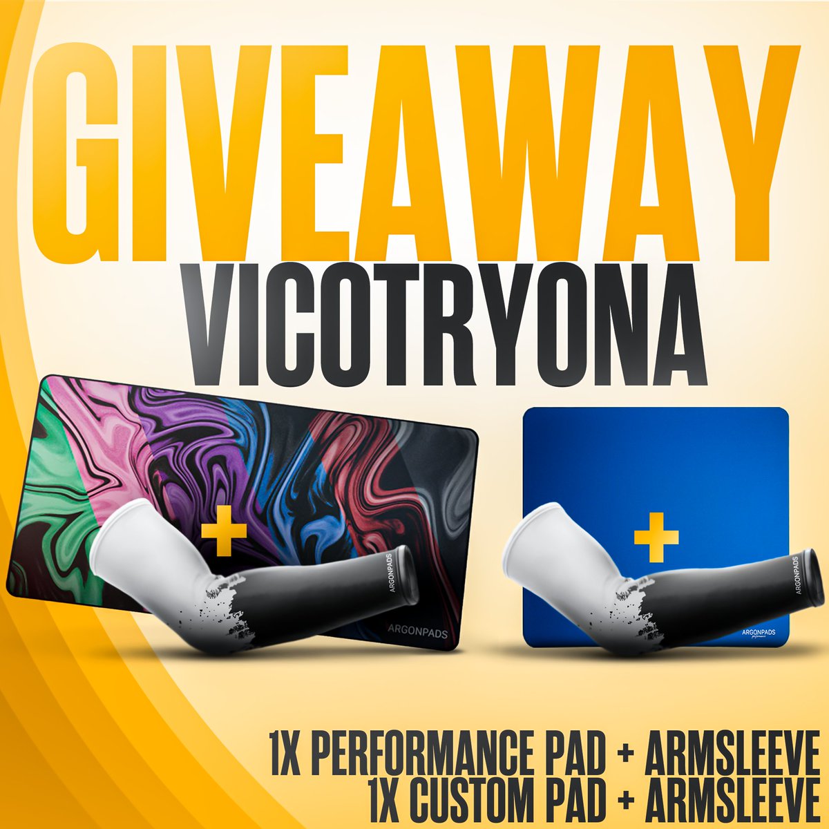 VICO X ARGONPADS GIVEAWAY

PERFORMANCE PAD &amp; CUSTOM PAD x BUNDLES
- Follow <a href="/Vicotryona/">vico</a> &amp; <a href="/argonpads/">argonpads</a>
- Retweet this tweet 
- Tag a friend who needs a new mousepad