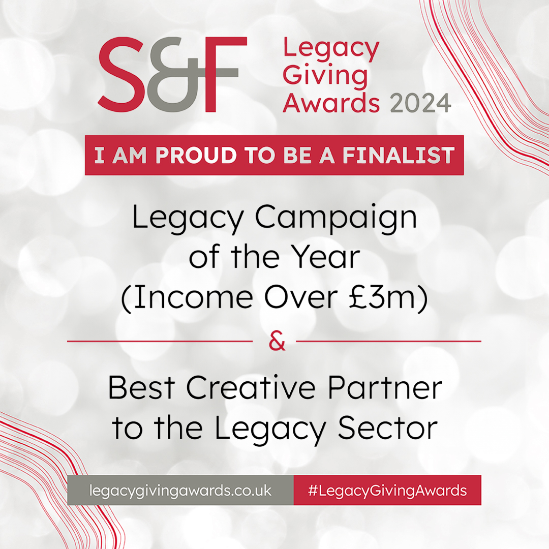 🎉 EXCITING NEWS! 🎉 We have been selected as a finalist for the 'Best Creative Partner to the Legacy Sector' category, as well as two entries to 'Legacy Campaign of the Year' for our work with @crisis_uk and @WorldwideCancer at the @SmeeandFord Legacy Giving Awards❤️🤞🏆 #Awards
