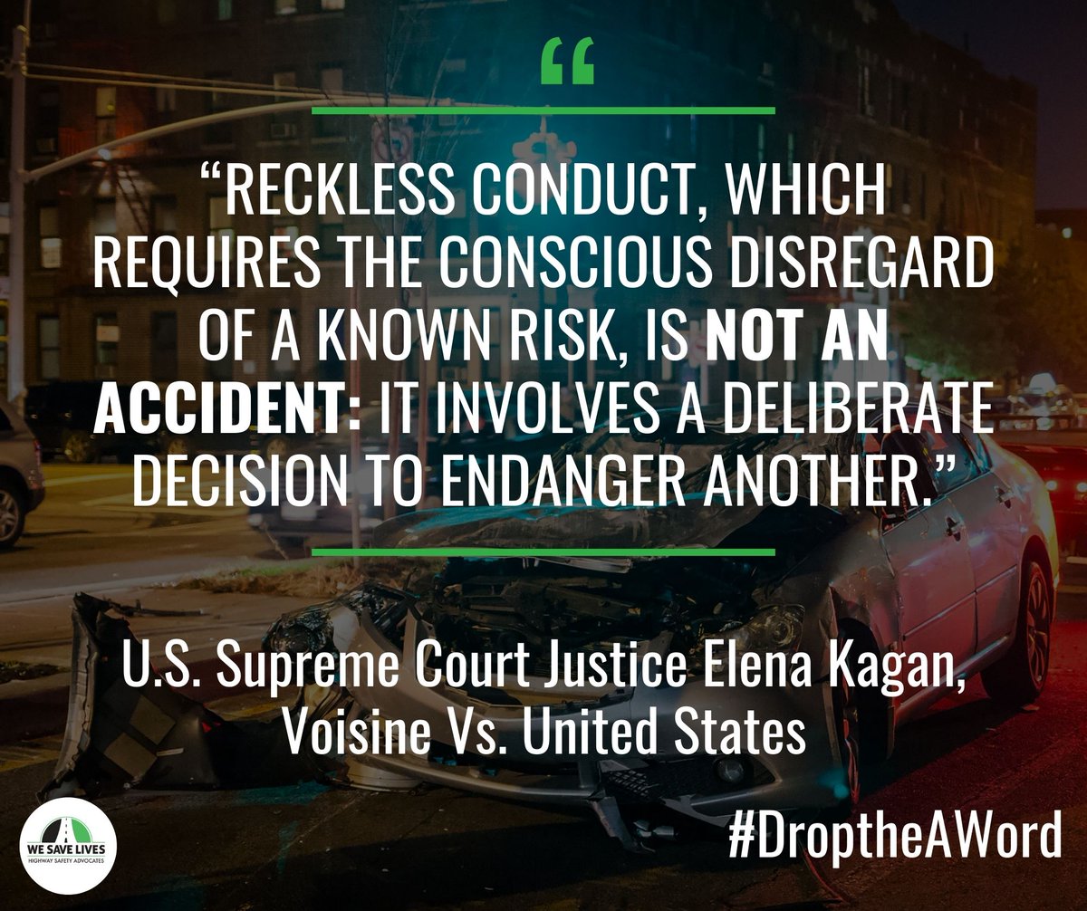 #crashnotaccident  Stop excusing dangerous &amp; irresponsible driving choices. 

#wordsmatter #droptheAword #crashprevention