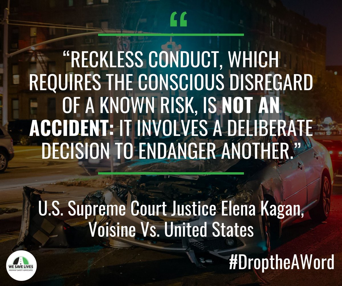 #crashnotaccident  Stop excusing dangerous & irresponsible driving choices. 

#wordsmatter #droptheAword #crashprevention