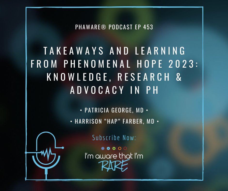 Drs. Patricia George and Harrison 'Hap' Farber from @teamphhope discuss takeaways and learning from PHenomenal Hope 2023: Knowledge, Research & Advocacy in PH and Team PH's 2024 Research Award program. phaware® interview 453 @teamphhope Listen and Subscribe. #phawareMD #phaware