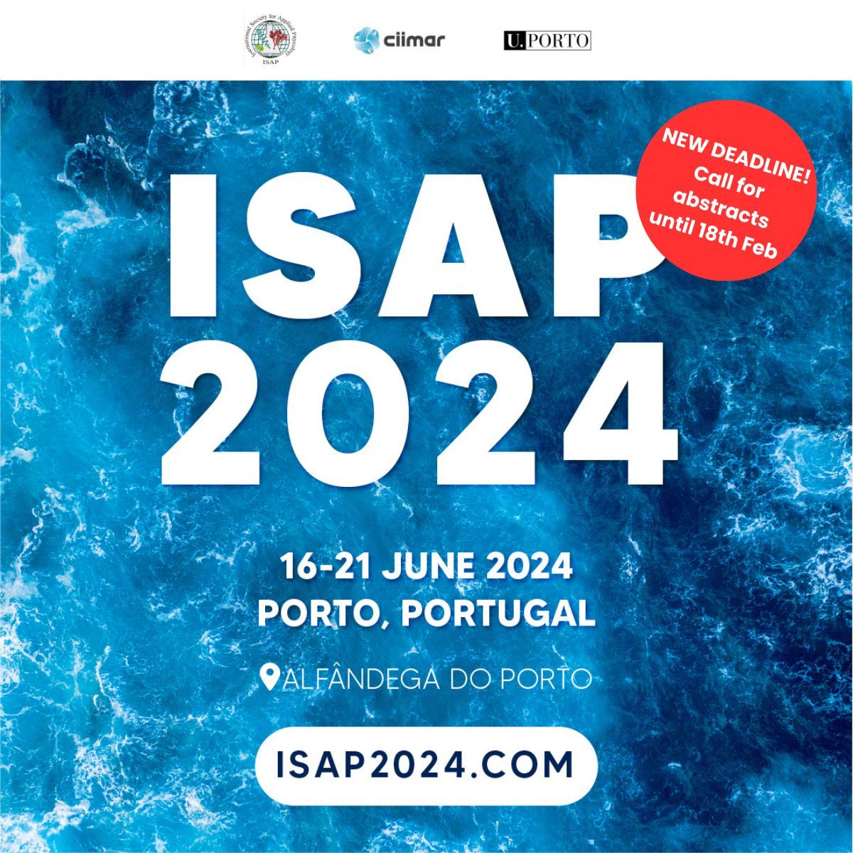 📢 Did you submit an abstract? 
The extended deadline for abstract submissions for ISAP2024 Congress fast approaches.
New Deadline: 18 February 2024

Don't miss out on the chance to showcase your expertise! 
buff.ly/3NxX3Fo 
 #microalgae #macroalage #algae #seaweed