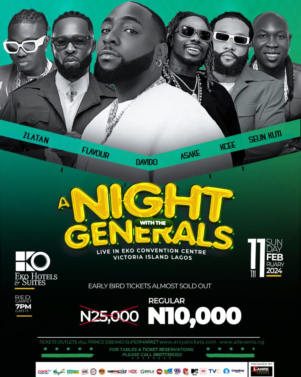 Ahmadnasidi8's tweet photo. You wouldn't want to miss out #NightWithTheGenerals Davido is going to be there on the 11th of February and it's going to be lit 🤭❤️ tap on this link to purchase your ticket 👇🏾
https://t.co/nr56BTWmxr https://t.co/HTxZACw1P1