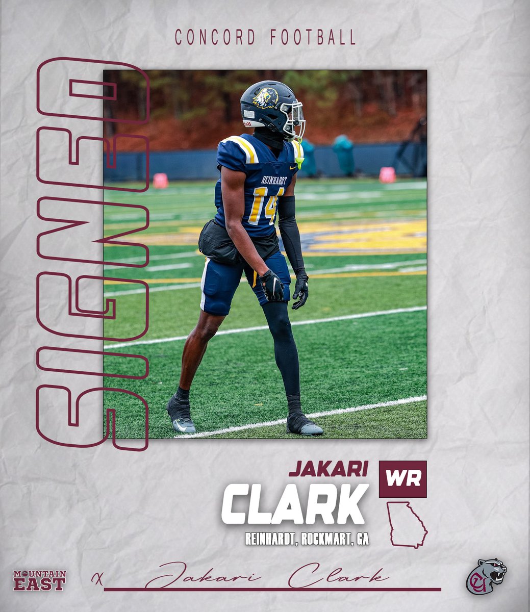 .@ConcordFootball Signee: Jakari Clark (Rockmart, Ga., WR, Reinhardt)