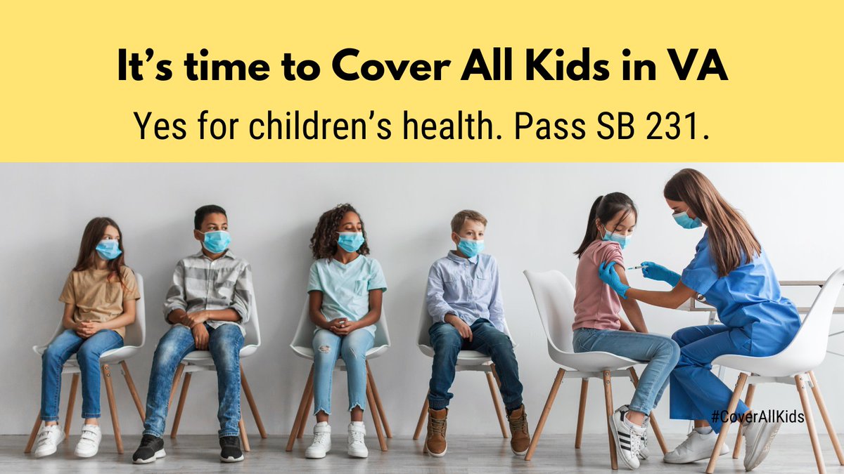VPLC's tweet photo. Please continue to support health coverage in childhood as it pays off in the long run! Lower hospitalization rates, better academic outcomes, and increased future employment. Let's ensure a bright future for Virginia's kids by moving the #CoverAllKids bill forward. #VAleg https://t.co/lbeyWWzW6C