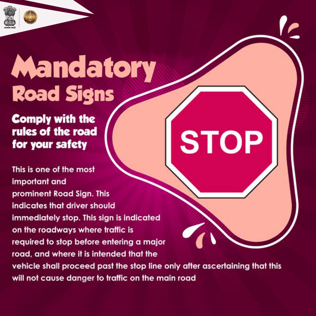 Mandatory road signs are essential for ensuring road safety. They guide drivers with instructions and actions that must be followed, such as stopping at a stop sign, yielding to others, or observing speed limits. #MandatoryRoadSigns #RoadSafety