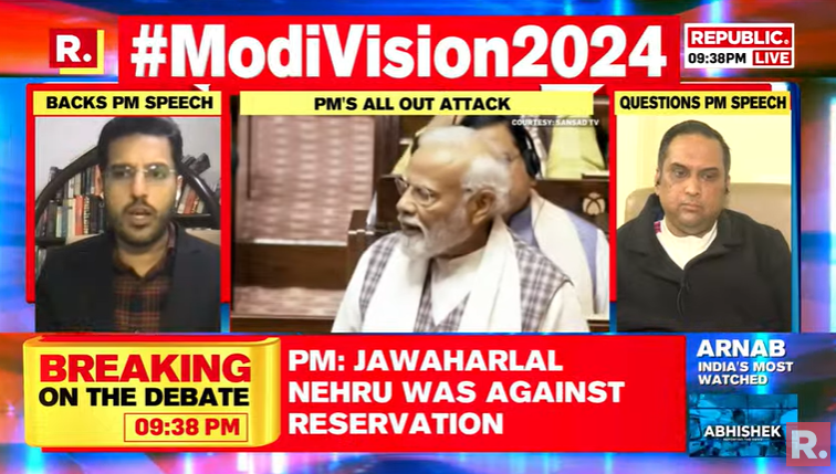 republic's tweet image. #ModiVision2024 | Madhya Pradesh, Chhattisgarh and Rajasthan were sweeped by the BJP. So the people thoroughly rejected the agenda to try to create political advantage out of caste. They are bothered about enriching themselves, about having a good life, about having jobs:…