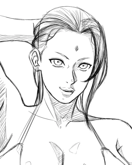 悩み中🤔
俺 綱様描く時この濡れ髪好きだな～😅(笑) 