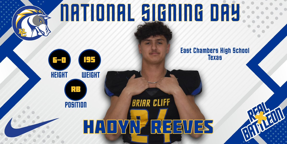NSD24‼️
✍️| Hadyn Reeves
📱| <a href="/HadynReeves1/">Hadyn Reeves</a>
📍| East Chambers HS 
🚨| Running Back
🎥| hudl.com/video/3/148680…

#BattleOn | #ALLIN