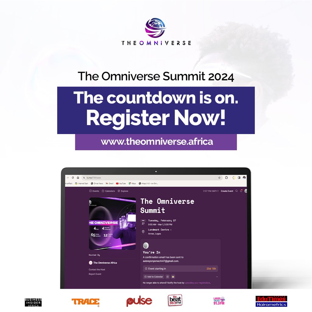 Be part of the Omniverse Africa Summit from February 27th to March 1st, 2024

Secure your spot at theomniverse.africa

#OmniverseAfrica #AfricaInnovates #omniverse2024summit #africasummit