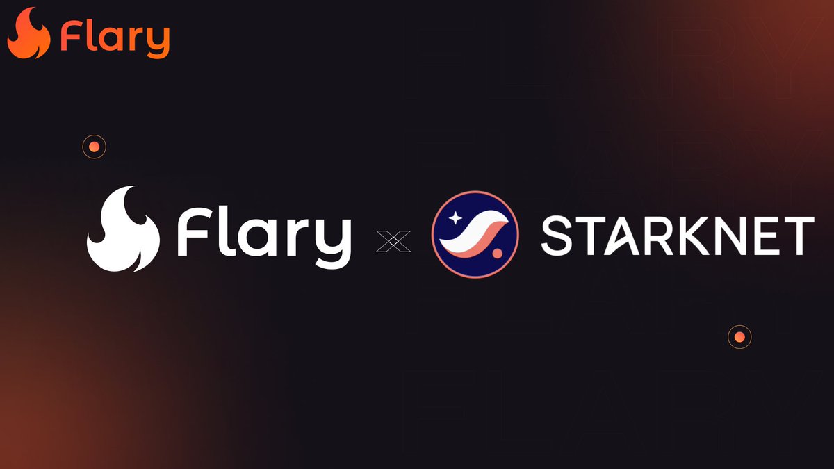 FlaryFinance's tweet photo. Exciting news for @FlaryFinance! We are pleased to announce that support for the @Starknet ecosystem will be integrated into our platform.🔥 https://t.co/TUKcMhxGbg