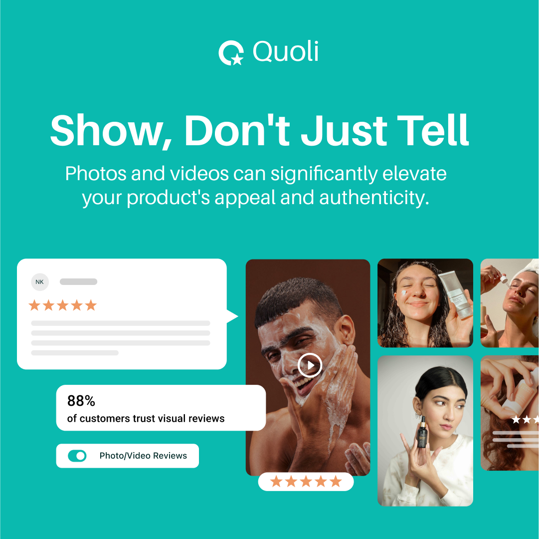 GetQuoli's tweet photo. 🌟 Bring your products to life with Quoli's "Visual Reviews" feature and engage your store visitors with authentic photo and video experiences.
Get started free: https://t.co/lv5s4BQx36
#SocialProof #Shopify #VisualReviews #UGC https://t.co/yPbZtmB5O2