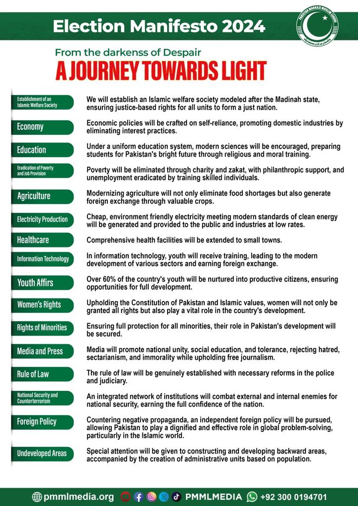 TamiaAkbar's tweet photo. From the darkness of Despair
A Journey Towards Light
Pakistan Markazi Muslim League Election Manifesto 2024
#PMML #Election2024 #ٹھپہ_کرسی_پر
Vote Do Kursi Ko https://t.co/mOJKkFZCOG